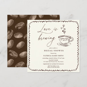Einfache Liebe Brautparty zum Kaffee kochen Einladung
