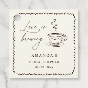 Einfache Liebe Brautparty zum Kaffee kochen Geschenkanhänger