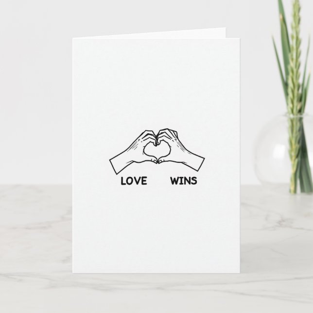 Einfache Liebe gewinnt Herz Hände Karte (Vorderseite)