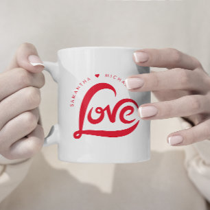 Einfache Liebe Herzlich Valentinstag Zweifarbige Tasse