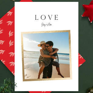 einfache LIEBE IMITATS GOLD Foto FRAME Feiertagskarte