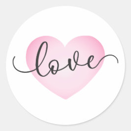 Einfache Liebe Kalligraphie Valentine | Aufkleber