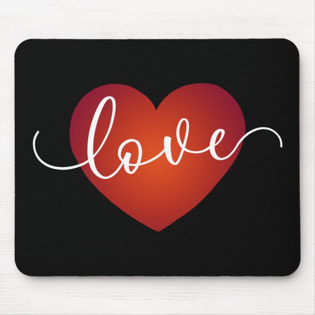 Einfache Liebe Kalligraphie Valentine | Mousepad (Vorne)
