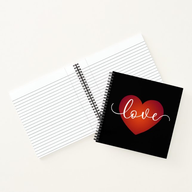 Einfache Liebe Kalligraphie Valentine | Notizbuch (Innenseite)