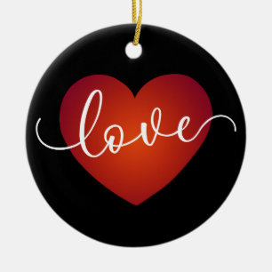 Einfache Liebe Kalligraphie Valentine   Ornament