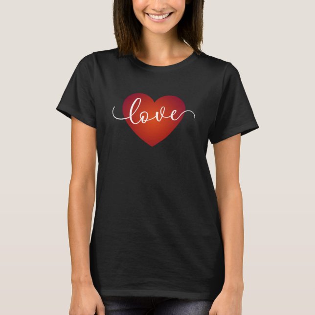Einfache Liebe Kalligraphie Valentine | T-Shirt (Vorderseite)