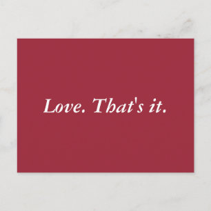 Einfache Liebe Postkarte