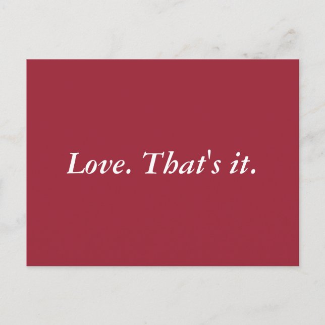 Einfache Liebe Postkarte (Vorderseite)