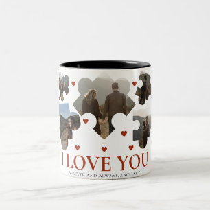 Einfache Liebe Puzzle valentine's day Par 5 Foto Zweifarbige Tasse