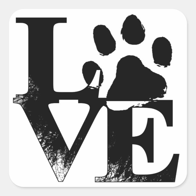 Einfache Liebe Quadratischer Aufkleber (Vorderseite)