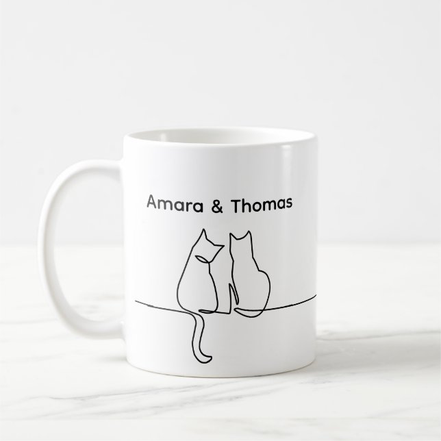 Einfache Liebe Romantische Personalisierung Zwei K Kaffeetasse (Links)
