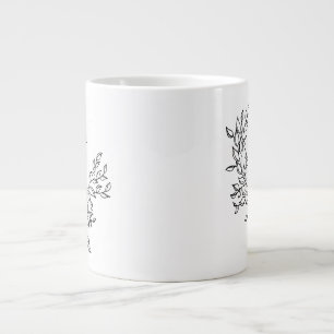 Einfache Liebe Script Botanische Kranzpaare Jumbo-Tasse