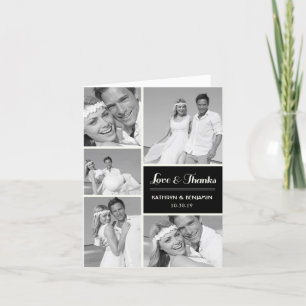 Einfache Liebe-u. multi Foto-moderne Hochzeit des Dankeskarte