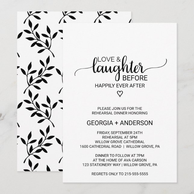 Einfache Liebe und Lacher vor glücklichem Ever Einladung (Vorne/Hinten)