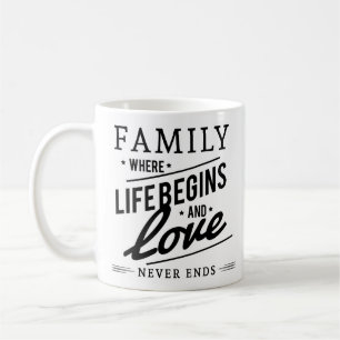 Einfache Liebe Wärme Zitat Familienweißer Schwarz  Kaffeetasse