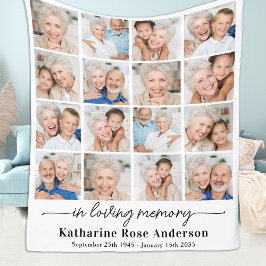 Einfache liebende Erinnerung 16 Foto Collage Memor Fleecedecke