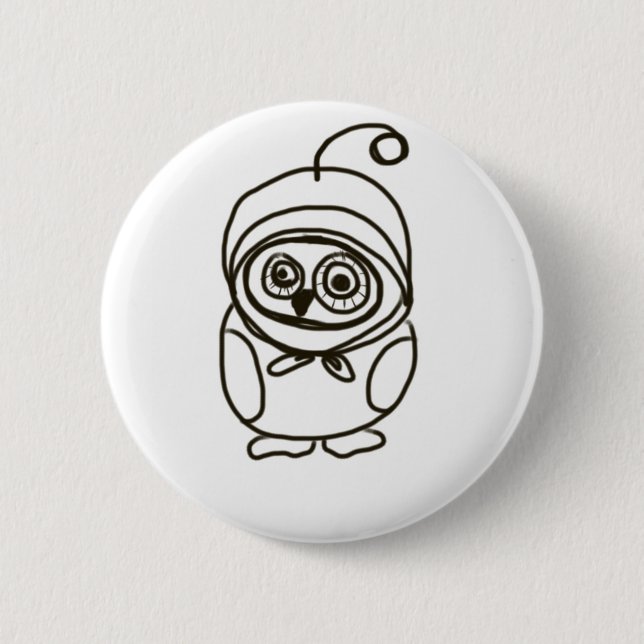 einfache liebenswürdige Eule Button (Vorderseite)