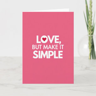 Einfache Liebes-Minimalist-Karte Karte
