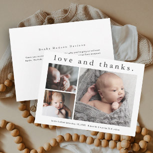 Einfache Liebes- und Dankes-Baby-Ankündigung Danke Ankündigung