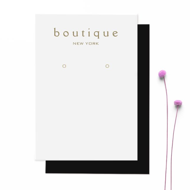 Einfache Light Gray Gold Earring Display Card (Von Creator hochgeladen)