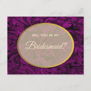 Einfache Lila Bridesmaid-Initiative Postkarte