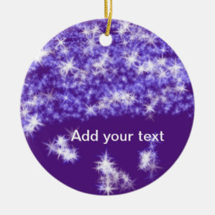 Einfache lila Glitzer funkelnde Sterne fügen Ihren Keramik Ornament
