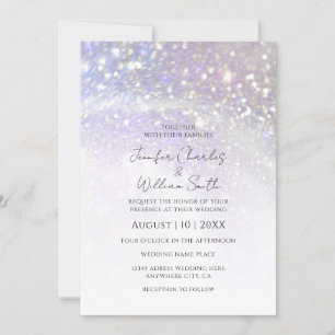 Einfache Lila Glitzer Moderne Elegante Hochzeiten Einladung