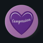 Einfache Lila Herzgrafik mit Mitgefühl Button<br><div class="desc">Dieser Knopf zeigt eine lila Herzgrafik in Vollfarbe mit dem Wort Mitgefühl. Dieses Design ist ein perfekter Weg,  um eine Wertschätzung für jemanden auszudrücken,  den Sie interessieren.</div>