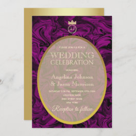 Einfache Lila Hochzeit Einladung