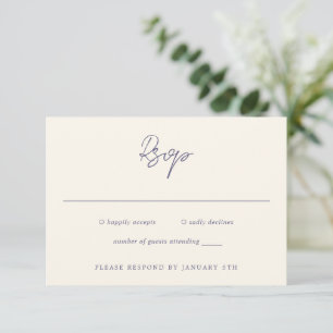 Einfache Lila Hochzeit RSVP Karte