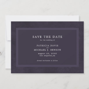 Einfache lila Hochzeit Save The Date