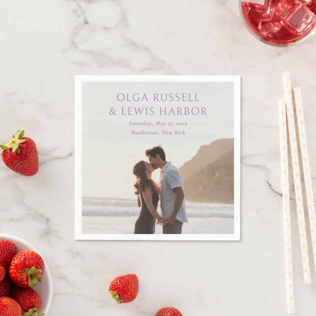 Einfache Lila Hochzeit Serviette (Beispiel)