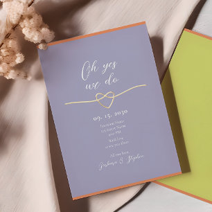 Einfache Lila Hochzeitsempfehlung Einladung