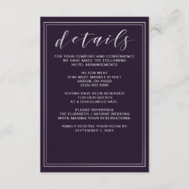 Einfache Lila Hochzeitskarte Begleitkarte