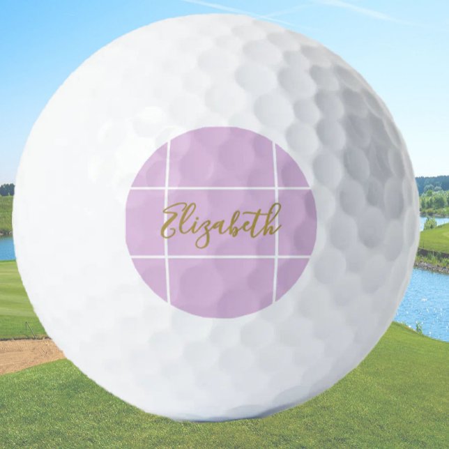Einfache lila individuelle Name Golfball (Von Creator hochgeladen)