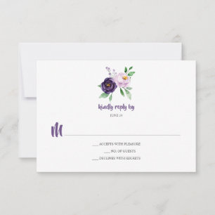 Einfache Lila Lavendel-Blume UAWG RSVP Karte