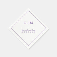 Einfache Lila Monogram Elegante Hochzeit