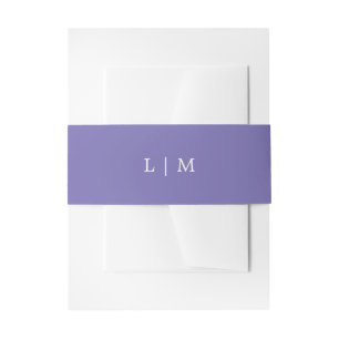 Einfache Lila Monogram Minimal Elegante Hochzeit Einladungsbanderole
