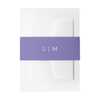 Einfache Lila Monogram Minimal Elegante Hochzeit Einladungsbanderole