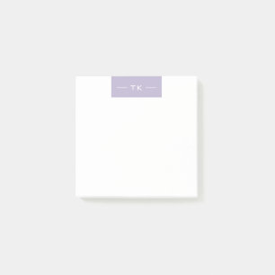 Einfache Lila Monogramm-Initialen Post-it Klebezettel