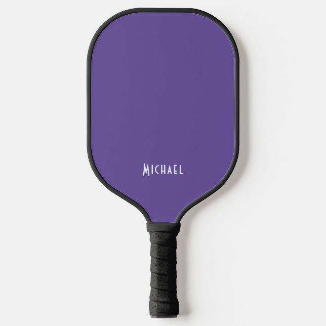 Einfache Lila Monogrammbezeichnung Pickleball Schläger (Vorderseite)