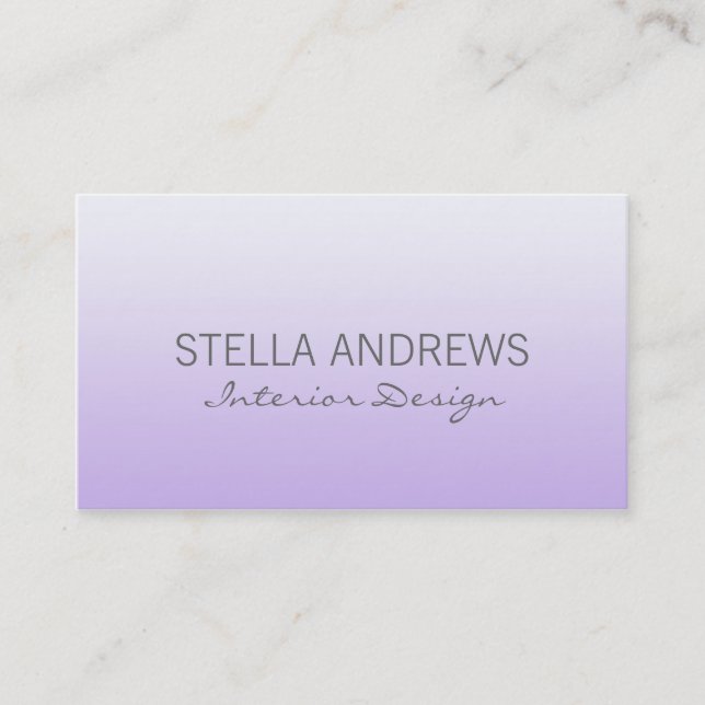 Einfache Lila Ombre Gradient Business Card Visitenkarte (Vorderseite)