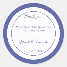 Einfache Lila Personalisierte Hochzeit Runder Aufkleber
