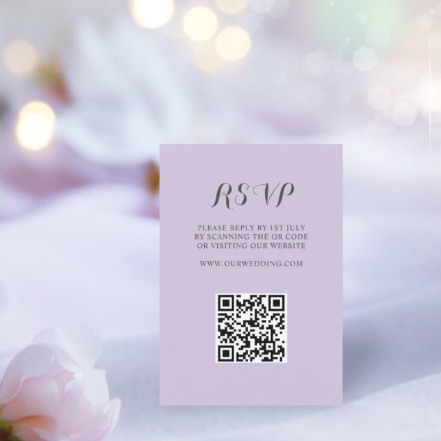 Einfache Lila QR Code UAWG Wedding RSVP Karte (Von Creator hochgeladen)