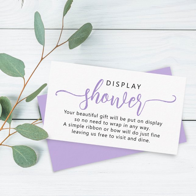 Einfache Lila Script-Display-Dusche Begleitkarte (Simple Purple Script Display Shower Enclosure Card)