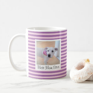 Einfache Lila Streifen Add Foto Beste Mama je Kaffeetasse