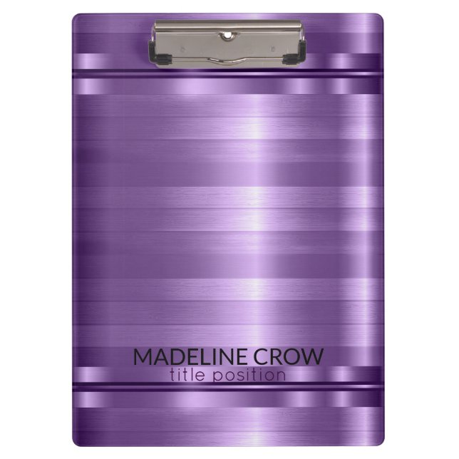 Einfache Lila Streifen Klemmbrett (Vorderseite)