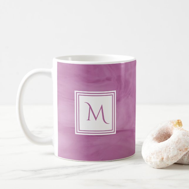 Einfache Lila, subtile Marmorverkleidung Modernes  Tasse (Mit Donut)
