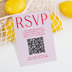 Einfache Lila und Red UAWG Online QR-Codekarte RSVP Karte