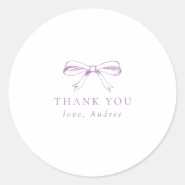 Einfache Lila Vintage Bow Geburtstag Vielen Dank Runder Aufkleber